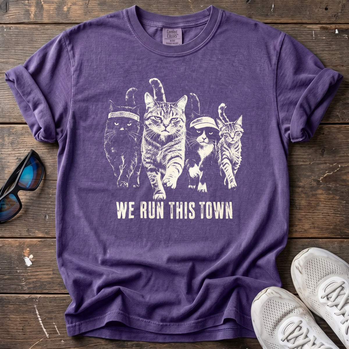 We Run This Town Tee — Grape