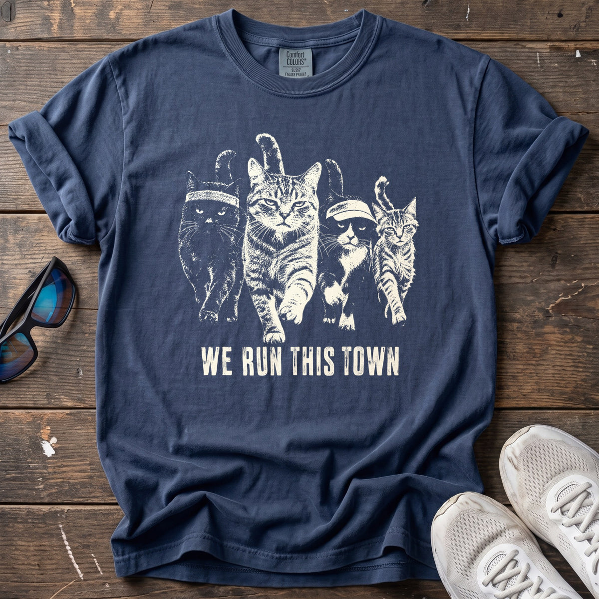 We Run This Town Tee — True Navy