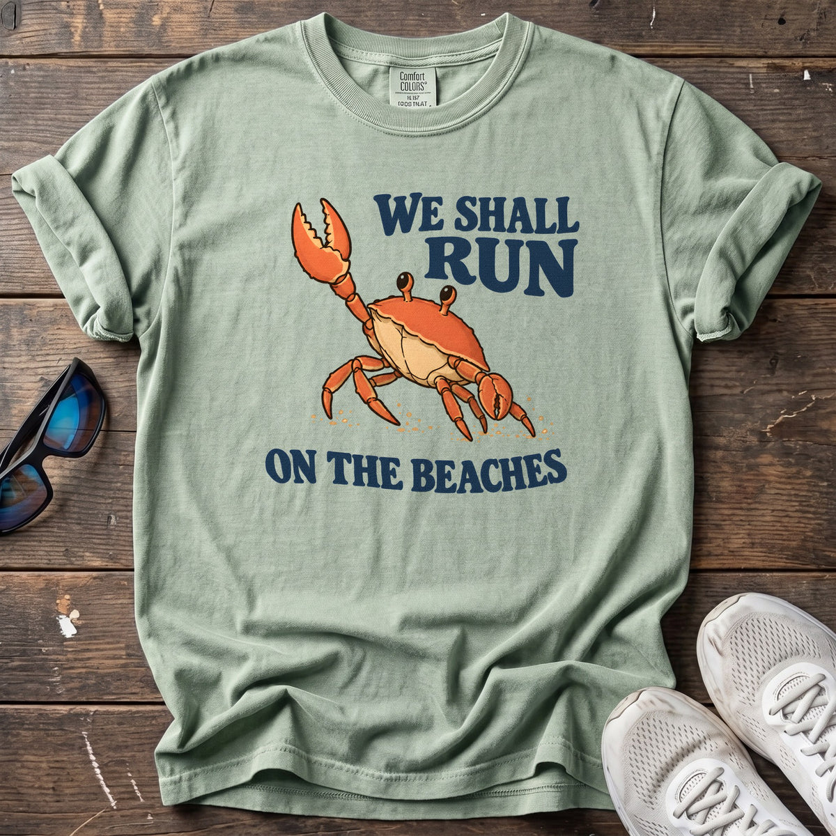We Shall Run on the Beaches Tee — Bay