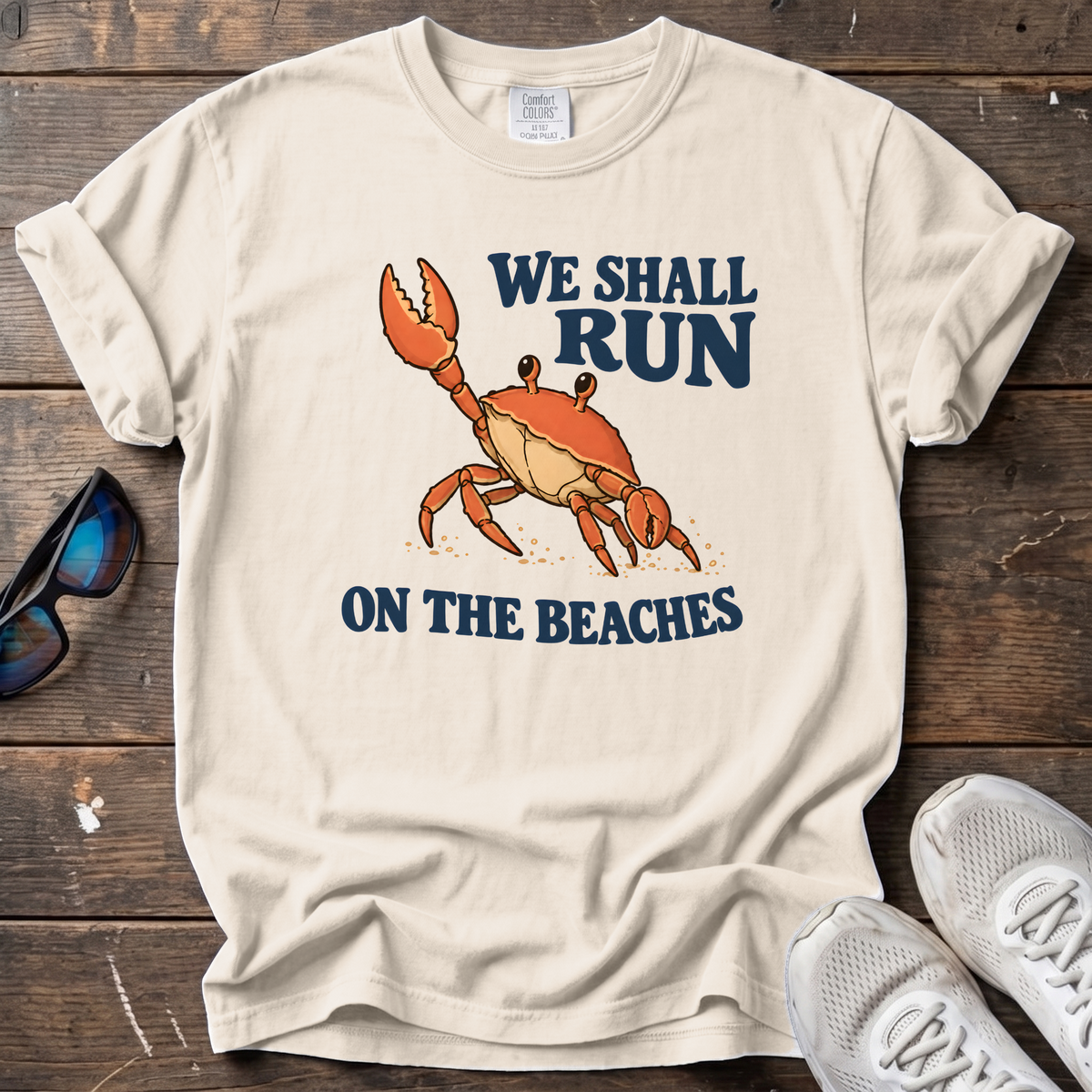 We Shall Run on the Beaches Tee — Ivory
