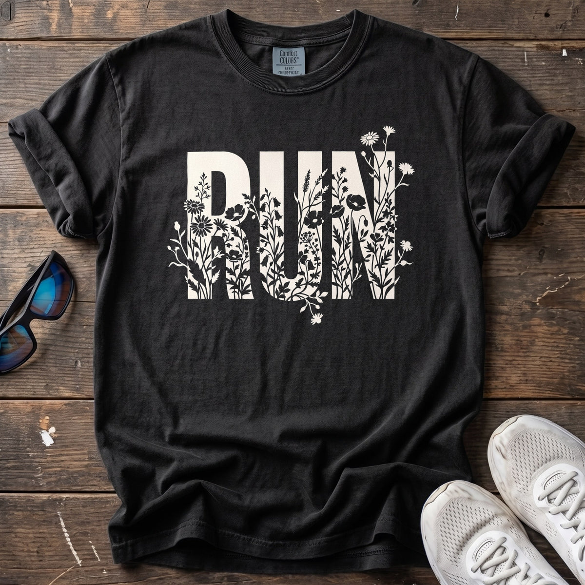 Wildflower Run Tee — Black