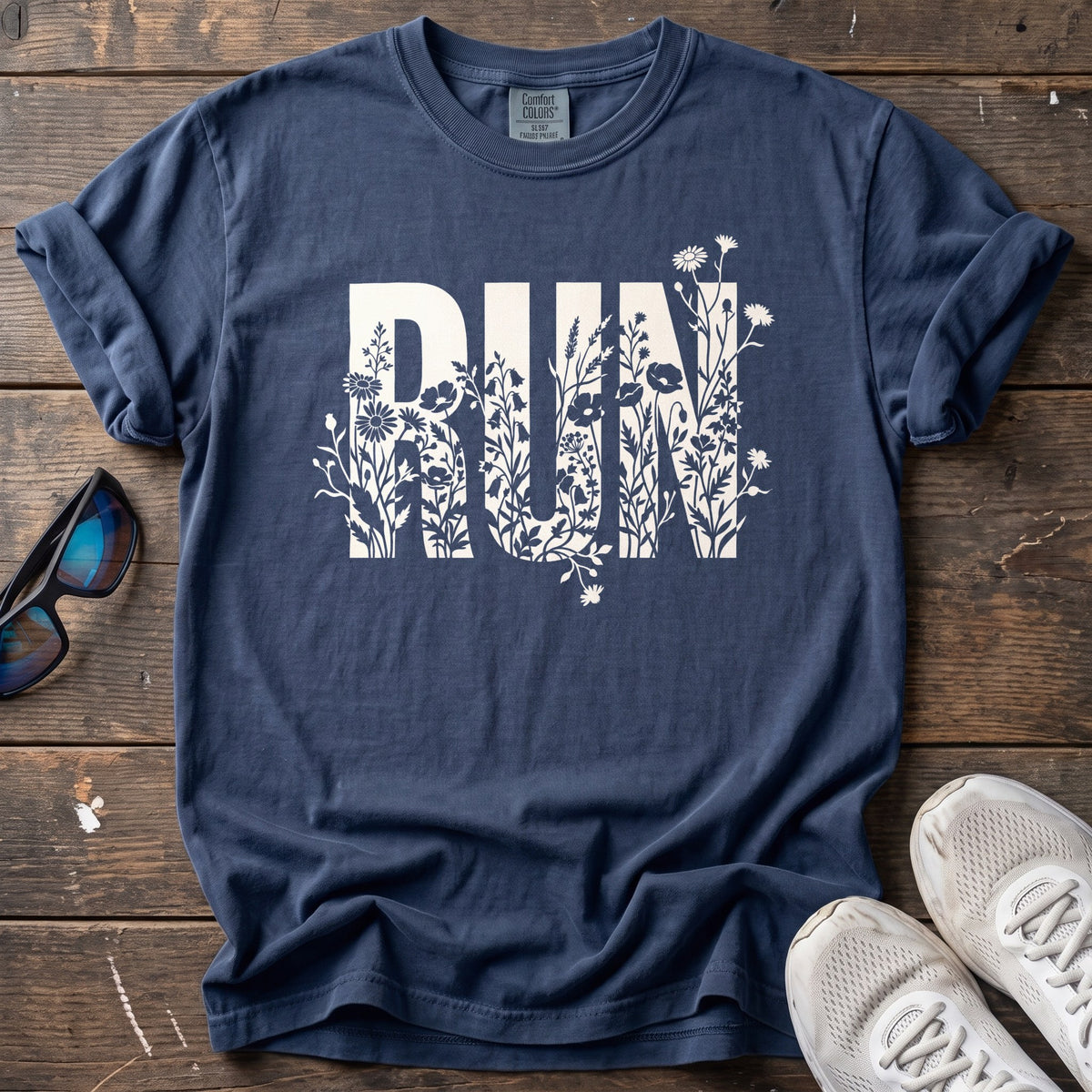 Wildflower Run Tee — True Navy