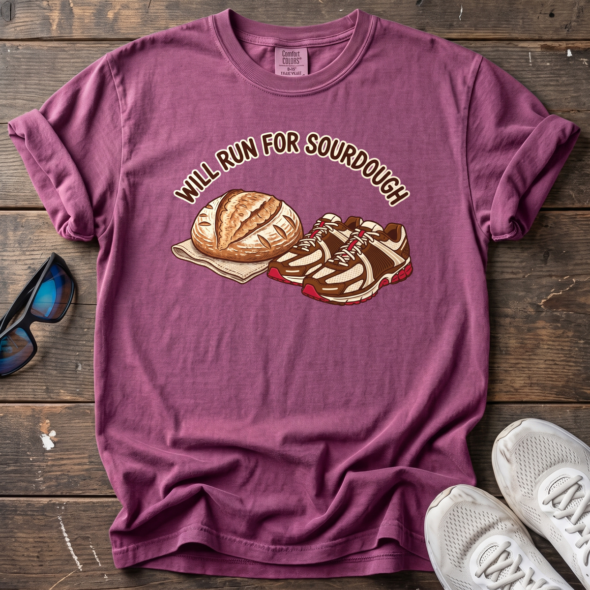 Will Run for Sourdough Tee — Berry