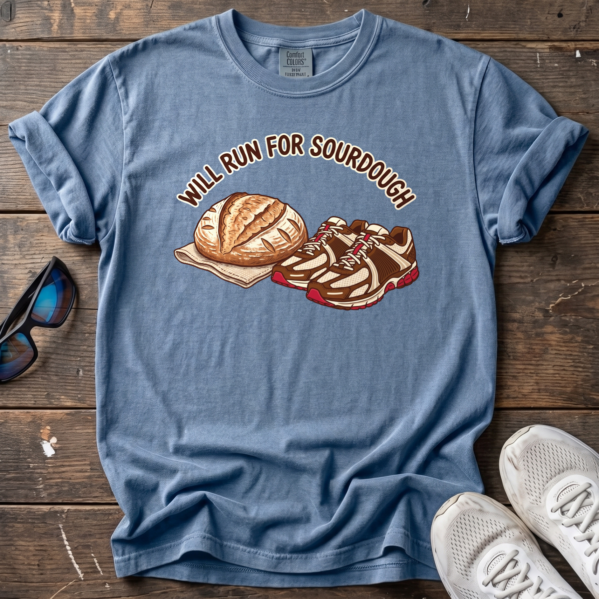 Will Run for Sourdough Tee — Blue Jean